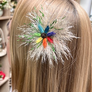 Handmade Hairpin Flower Hair Clip Dried Flower Wedding Hair Accessories Rustic Wedding Hair Accessories Flower Brooch Transformer Jewelry