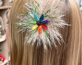 Handmade Hairpin Flower Hair Clip Dried Flower Wedding Hair Accessories Rustic Wedding Hair Accessories Flower Brooch Transformer Jewelry