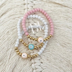 Evil eye bracelet for child or adult | beaded bracelet | newborn gift for baby | mom to be gift | Evil eye protection jewelry | mama & mini