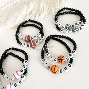 Matching big brother & little brother bead bracelets| party favor| gifts for siblings| friendship bracelet|personalized jewelry