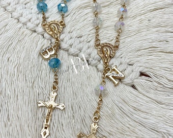 Mini rosary keepsake | gifts for her | gifts for him| baptism gift | newborn baby gift | gold | personalized gifts | party favors