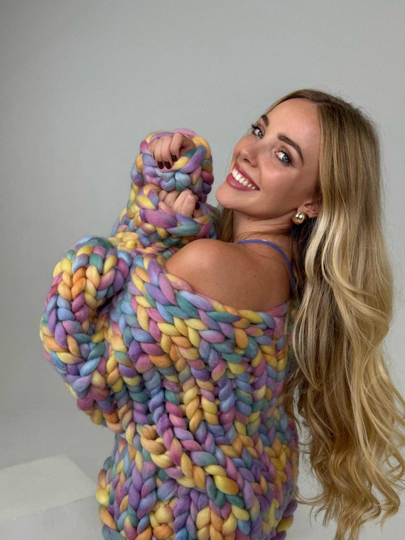 Super Chunky Merino Wool Cardigan Marshmallow | Oversized Hand Knit Luxury Cardigan | Natural Merino | Chunky cardigan |Limited Piece