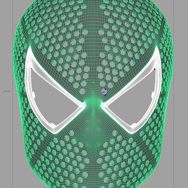 Raimi Spider-Man Noggrann ansiktsskal och linser 3D-modell (digital fil)