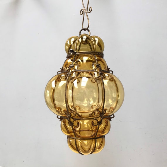 Murano caged glass pendant deals