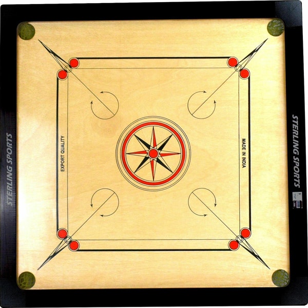 Wooden Carrom Game Board 83 X 83cm With Strikers And Coins