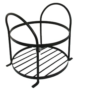 FIreplace Log Holder, Log Rack, Log Basket Fireside Coal Bucket Black Metal Round