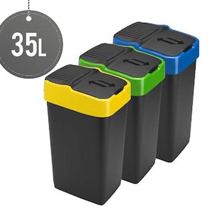Kitchen Bin Waste Recycle Bin Refuse Waste Paper Dustbin Bin With Lid 35L