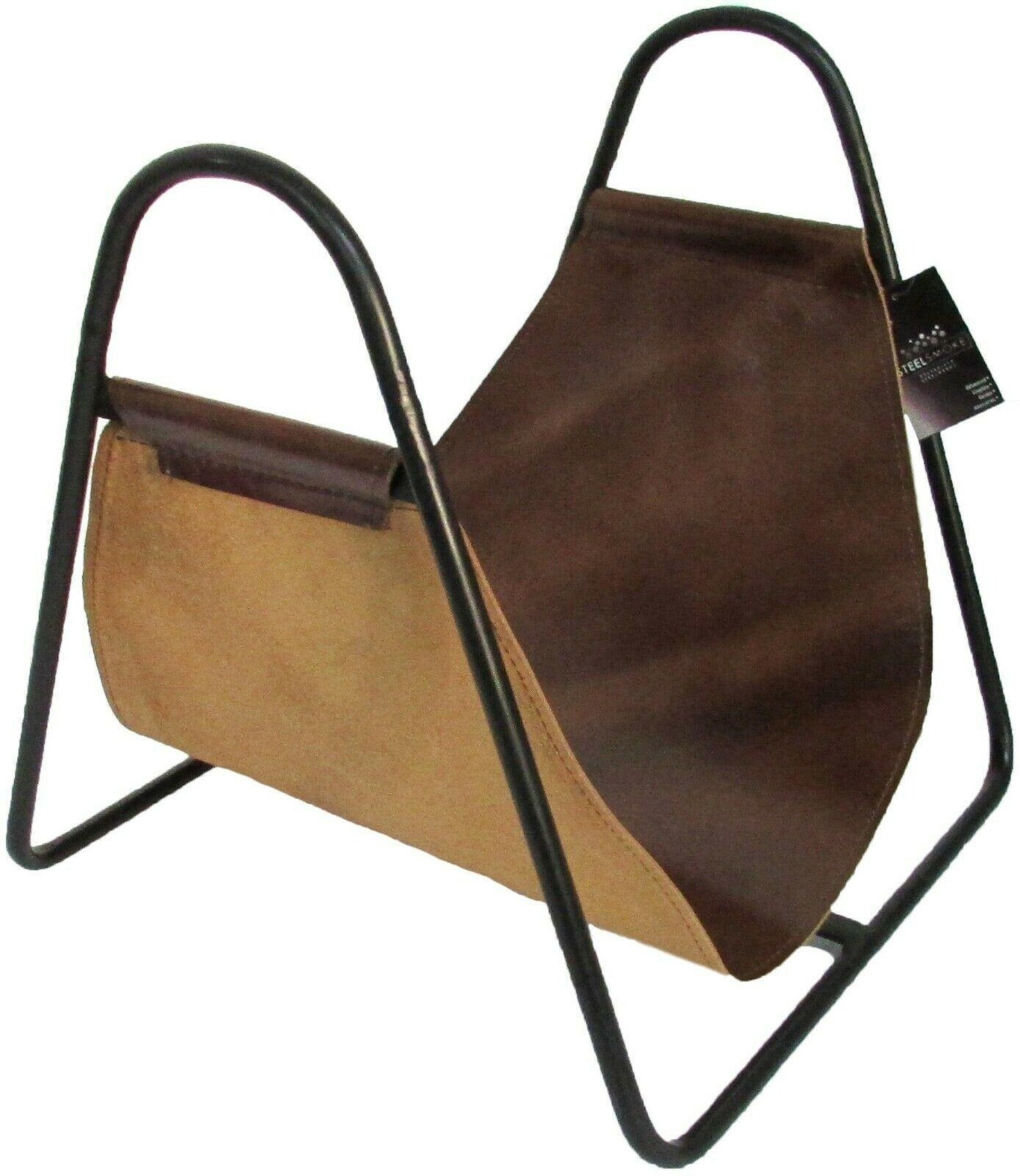 Leather Log Holder Log Basket Log Rack Fireplace Galvanised Etsy