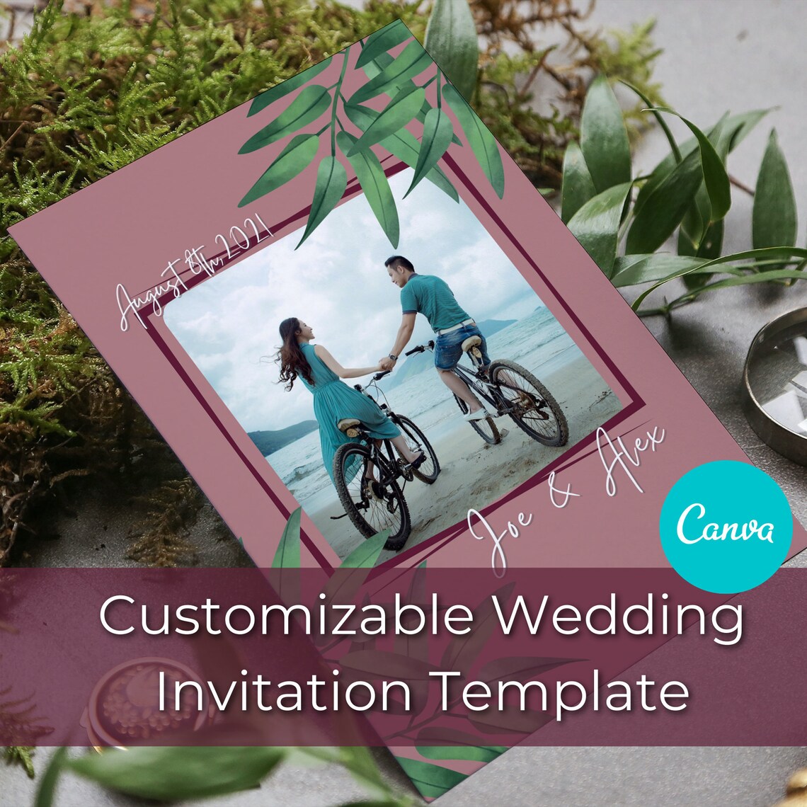 Customizable Wedding Invitation Template Canva Etsy