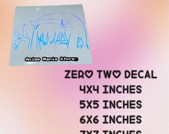 Sticker anime Zero Two | Voiture, Mug, Bouteille d'eau