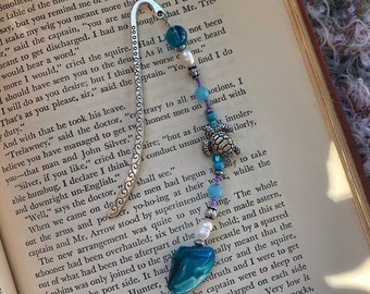 Turtle Charm Bookmark - Shell Bookmark - Teacher Gift - Ocean Lover Gift