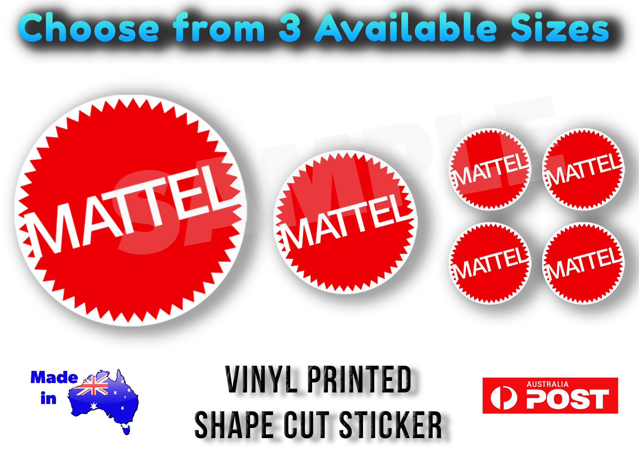 Hot Wheels Mattel Logo Vinyl Decal Sticker - 4Mil Thick, Bubble-Free For Car, Laptop, Garage Wall