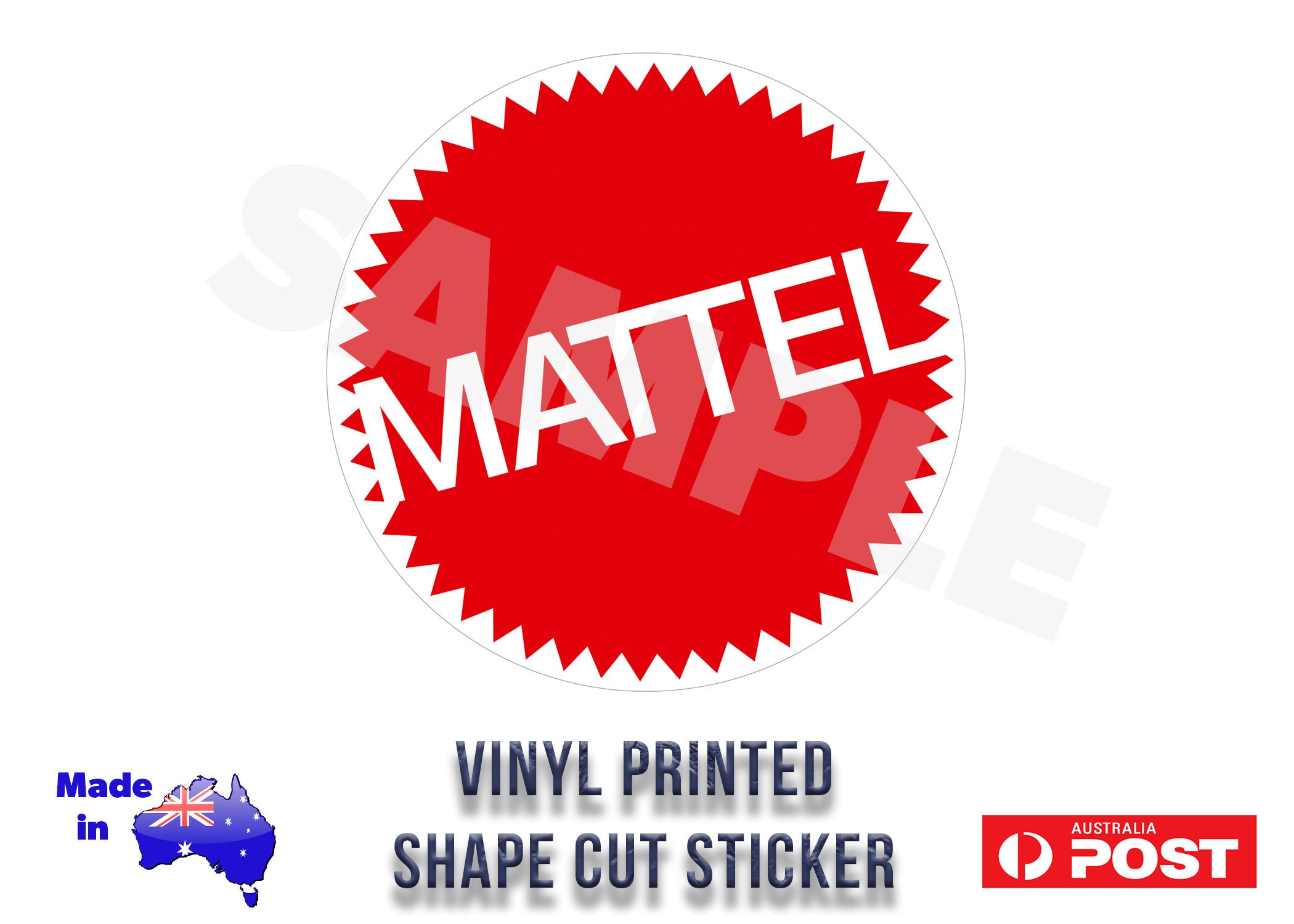 Mattel Sticker Large Vinyl Printed and Shape Cut 140mm Dia Etsy UK