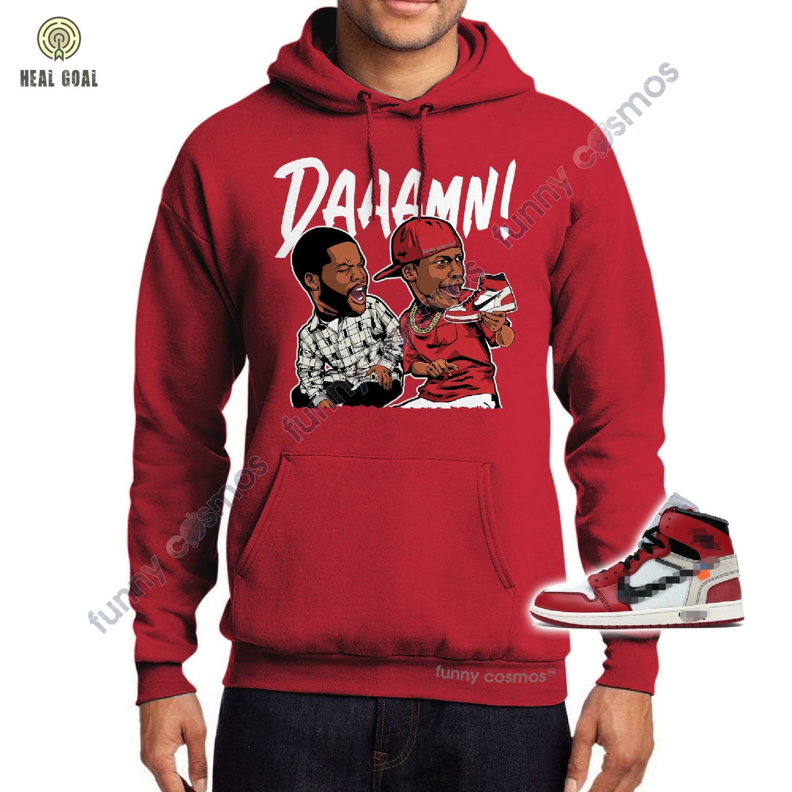 Air Jordan 1 Off White Chicago Matching Sneaker Shirt Daaamn | Etsy