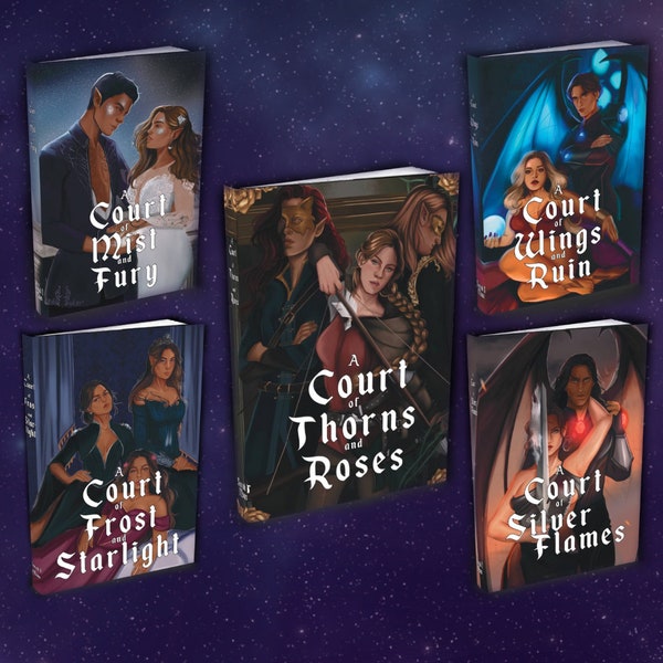 ACOTAR by Sarah J Maas – Dust Jackets - Set of Five Covers (art by @ferailustra) Officially Licenced