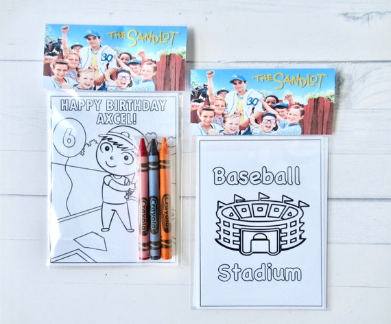 Inspired THE SANDLOT Mini Coloring Pages and Crayons - Etsy