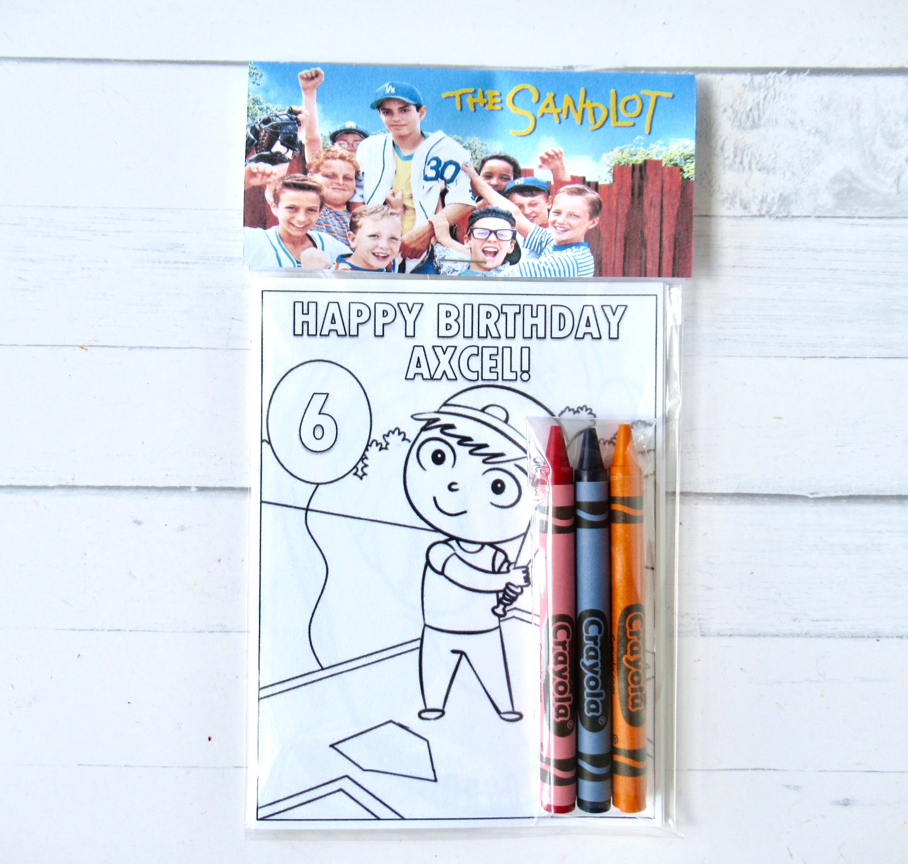 Inspired THE SANDLOT Mini Coloring Pages and Crayons - Etsy Finland