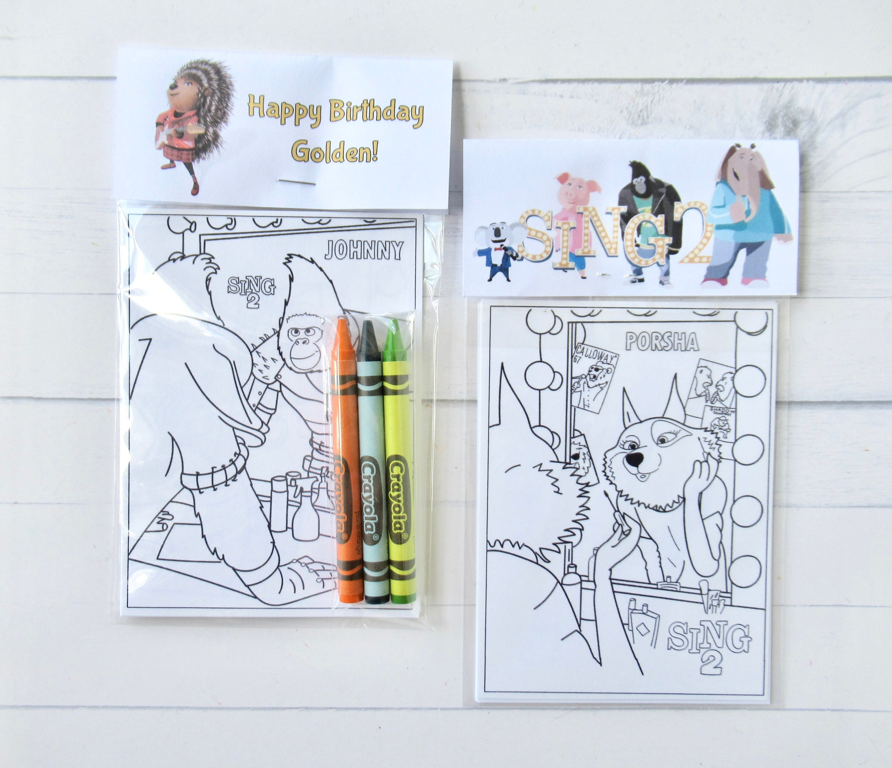 Inspired SING mini Dibujos para Colorear y Lápices de Colores - Etsy España Inspired SING mini Dibujos para Colorear y Lápices de Colores - Etsy España