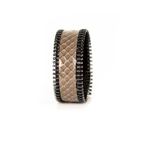 The Slim Zipper Leather Cuff