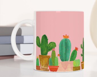 Pink Cactus Mug Etsy Pink Cactus Mug Etsy