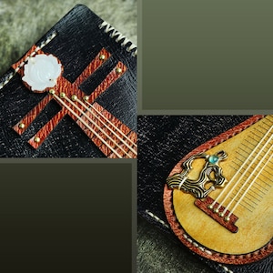 Personalized Lute Music Genuine Leather A6 Journal /Pipa, Chinese Lute / Gift For Music Lovers image 4