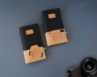 Journal de voyage pour appareil photo Leica en cuir véritable / Idée cadeau pour photographe / Cadeaux pour les amateurs de voyages