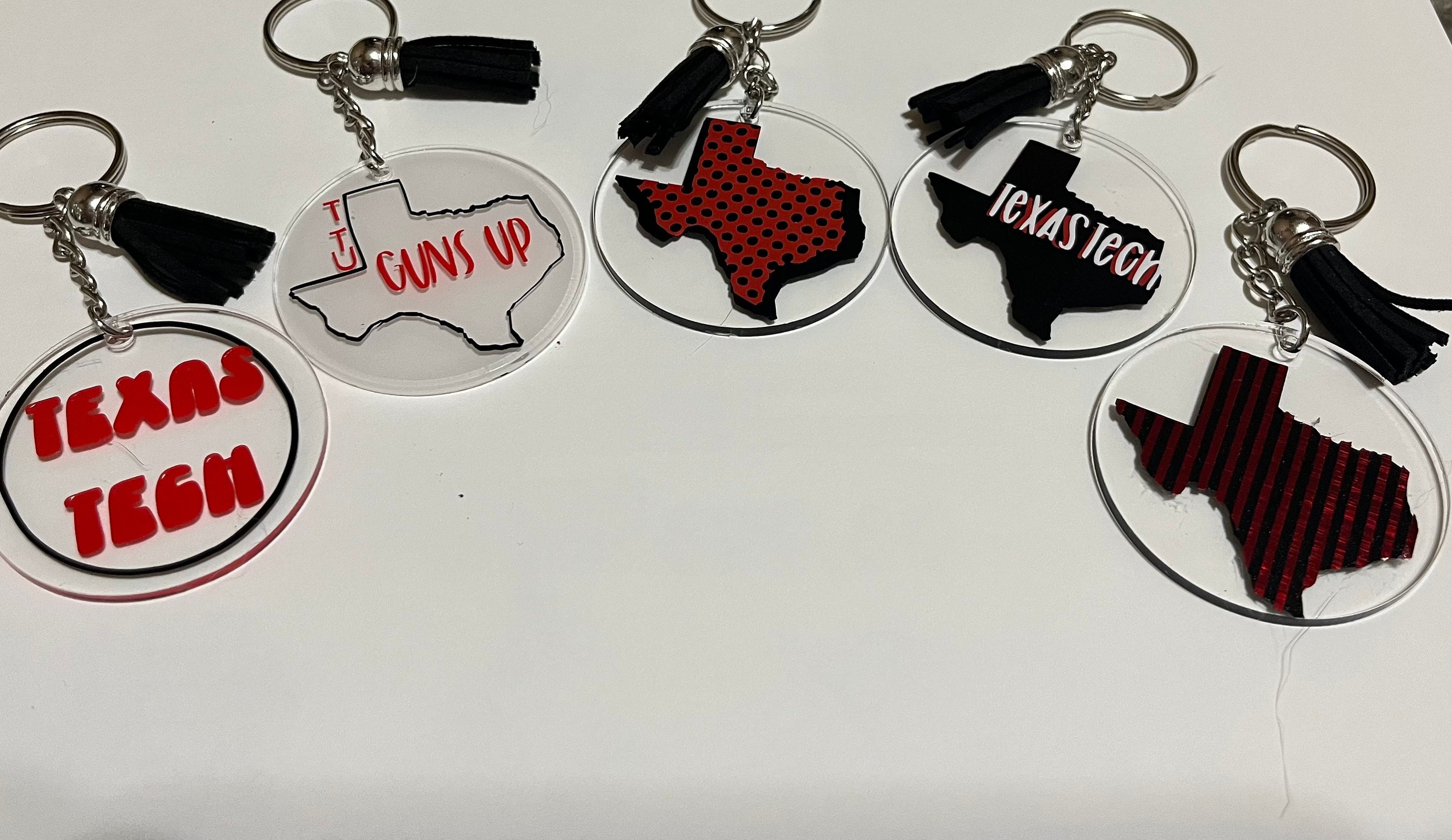 Texas Tech Keychains. Premade Ready to Go Etsy