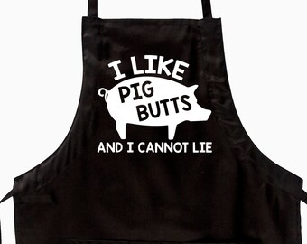 I Like Pig Butts Funny Unisex Apron | 30&quot; Length With Adjustable Strap & Pockets