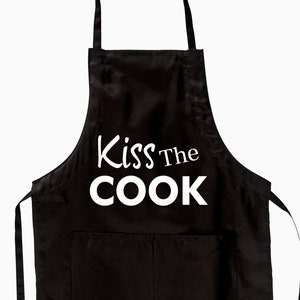 Kiss The Cook Unisex Apron | 30&quot; Length With Adjustable Strap & Pockets