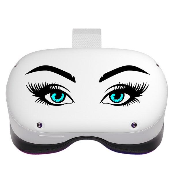 Female Eyes Eyelashes With Custom Pupil Color Vinyl Decal Fits: Oculus Meta Quest/Quest 2 Rift PSVR Headsets