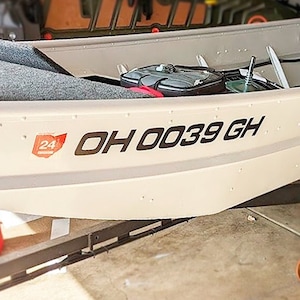 Kayak / Boot / Wasserfahrzeug Registrierungsnummern - 7,5 cm hohe Vinyl-Aufkleber für die rechtliche Registrierung - 2er-Set