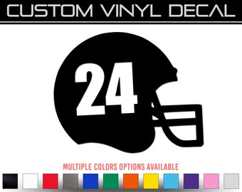 Custom Football Helmet Player Number Vinyl Decal Sticker