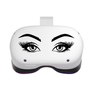 Olhos femininos com cílios decalque de vinil se encaixa: fones de ouvido Oculus Quest/Quest 2 Rift PSVR – detalhado