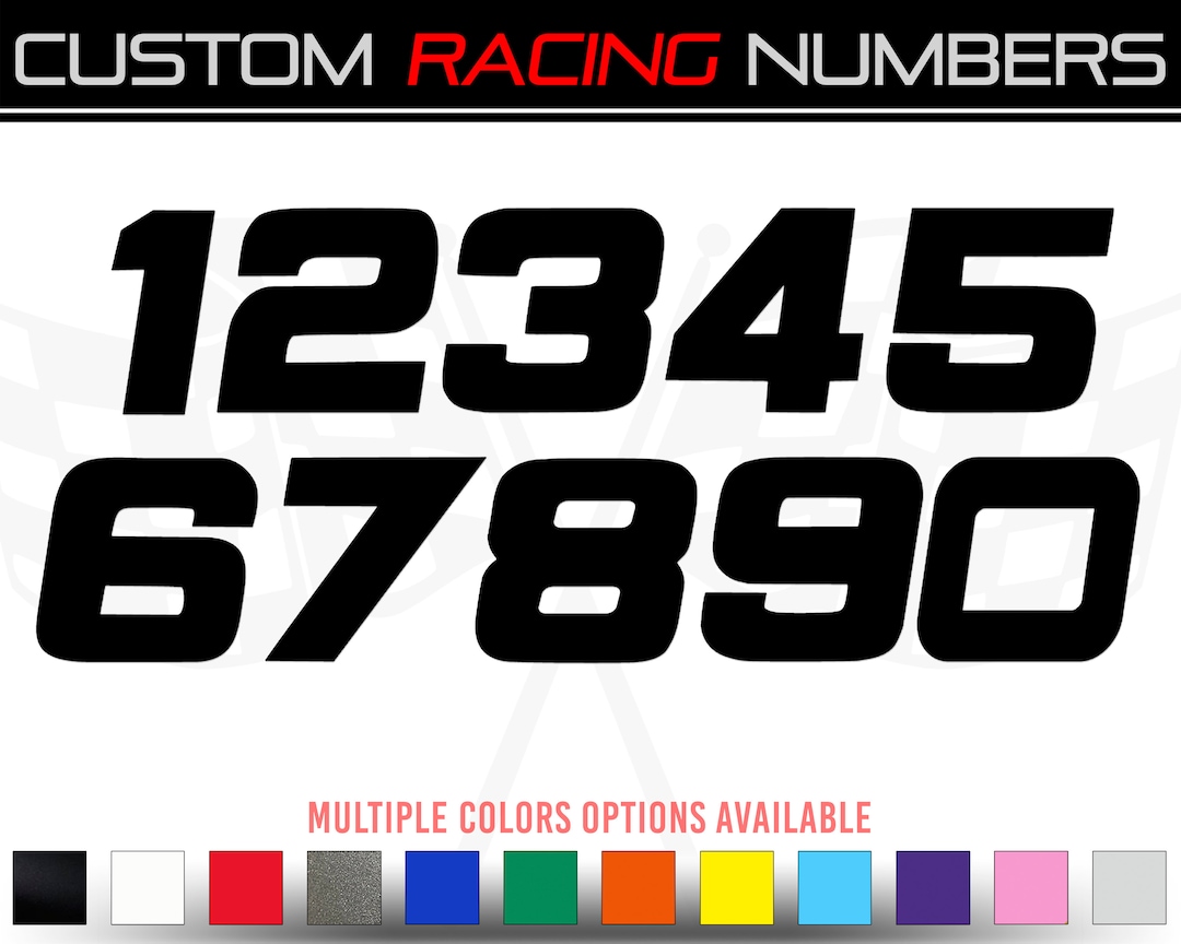 Racing Numbers Vinyl Decal Sticker | Dirt Bike Plate MX Comp Numbers ...