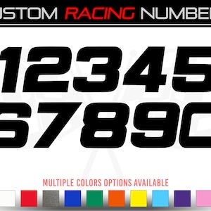 Racing Numbers Vinyl Decal Sticker | Dirt Bike Plate MX Comp Numbers - Style 11