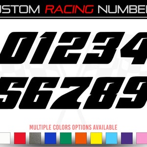 Racing Numbers Vinyl Decal Sticker | Dirt Bike Plate MX Comp Numbers - Style 8