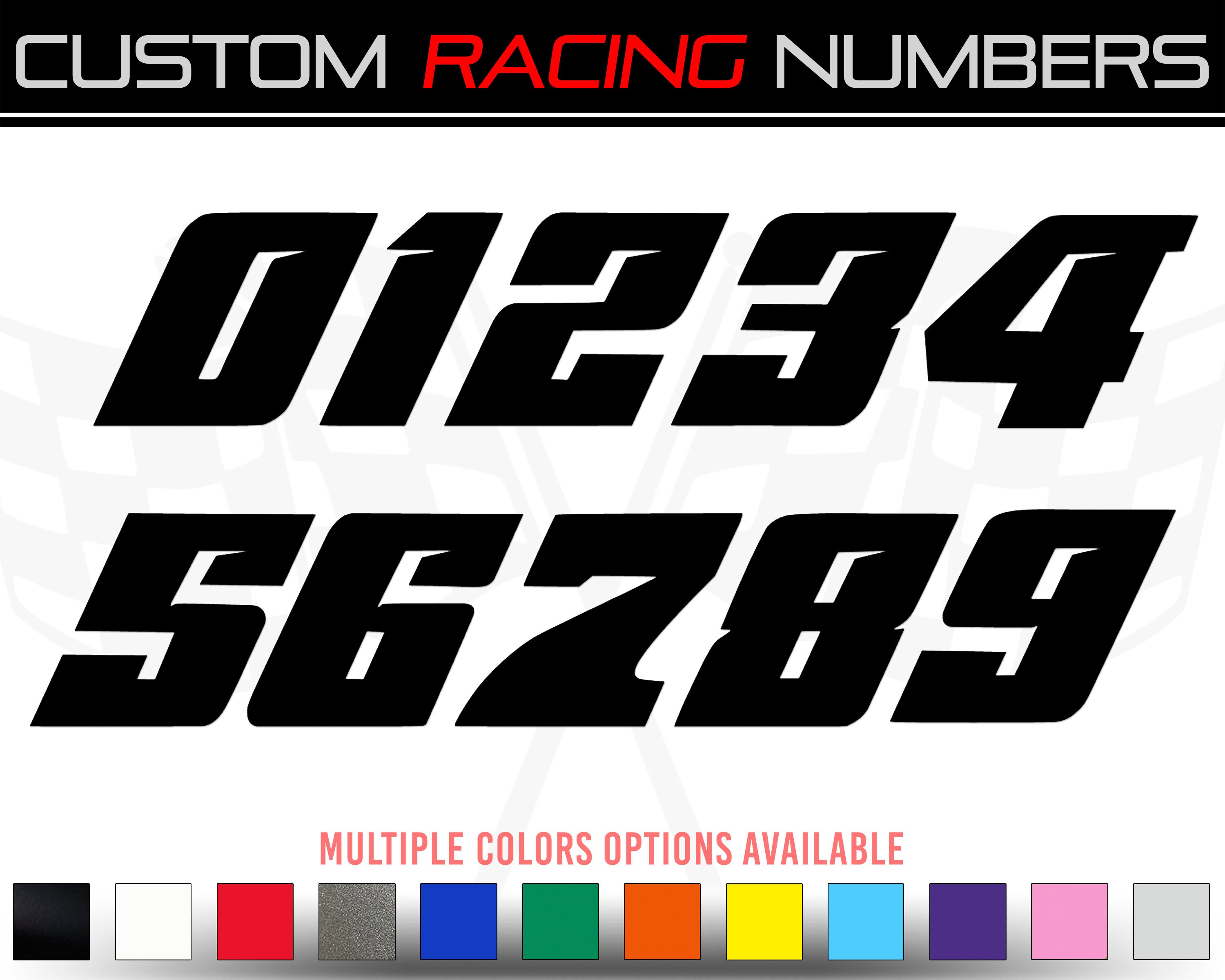 Racing Number Stickers – Drift / JDM / Motocross Style – NU021RN – Made In France