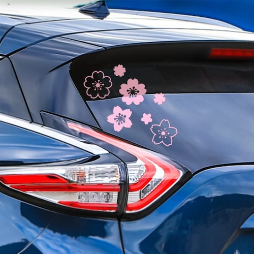 4 Door Cherry Blossom Decal Vinyl Flower Decal Sakura Car Etsy