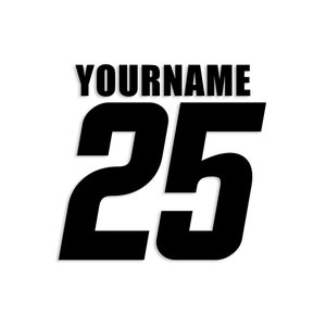 Racing Number & Name Vinyl Decal Sticker - Dirt Bike Plate MX Comp Numbers