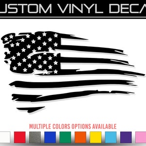 Vinylsticker sticker noodlijdende Amerikaanse vlag - naar rechts