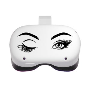 Winking Eyes With Eyelashes Vinyl Decal Fits: Oculus Quest/Quest 2 Rift PSVR Headsets - Detailed