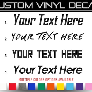 Etiqueta adhesiva de vinilo con texto personalizado - Fuentes inclinadas de carreras en negrita