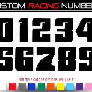 Racing Numbers Vinyl Decal Sticker | Dirt Bike Plate MX Comp Numbers - Style 7
