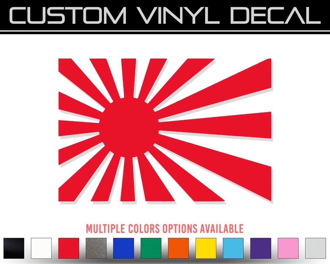 Japanese Rising Sun Vinyl Japan Rising Sun Flag Vinyl Decal Sticker - Etsy