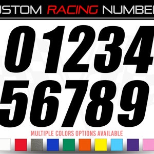 Racing Numbers Vinyl Decal Sticker | Dirt Bike Plate MX Comp Numbers - Style 3