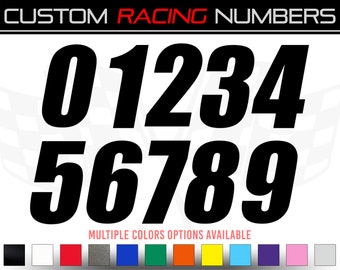 Racing Numbers Vinyl Decal Sticker | Dirt Bike Plate MX Comp Numbers - Style 3