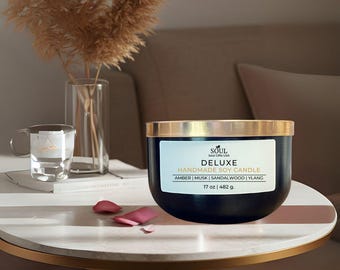 Luxury Soy Candle, Scented Candle with Petals, Long Lasting Home Fragrance, Aesthetic Candle Gift for Her