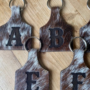 Vintage Lederschlüsselanhänger Mit Buchstabe - Western Style Keyholder Im Cowboy Design