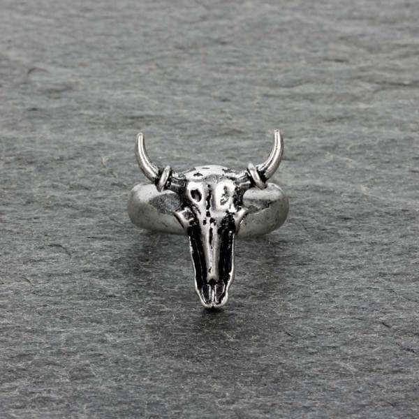 Western Steer Skull ring, stretch ring, southwestern, rodeo accessories, gifts for her, southern style, cow skull, rings for her, cowgirl