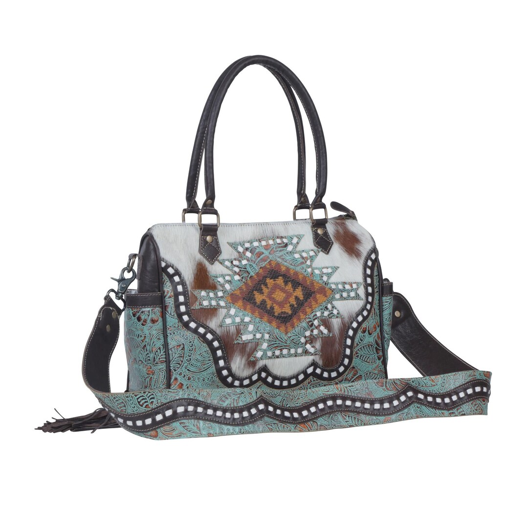 Myra Concealed Carry Genuine Leather and Cowhide Fringe Bag Etsy